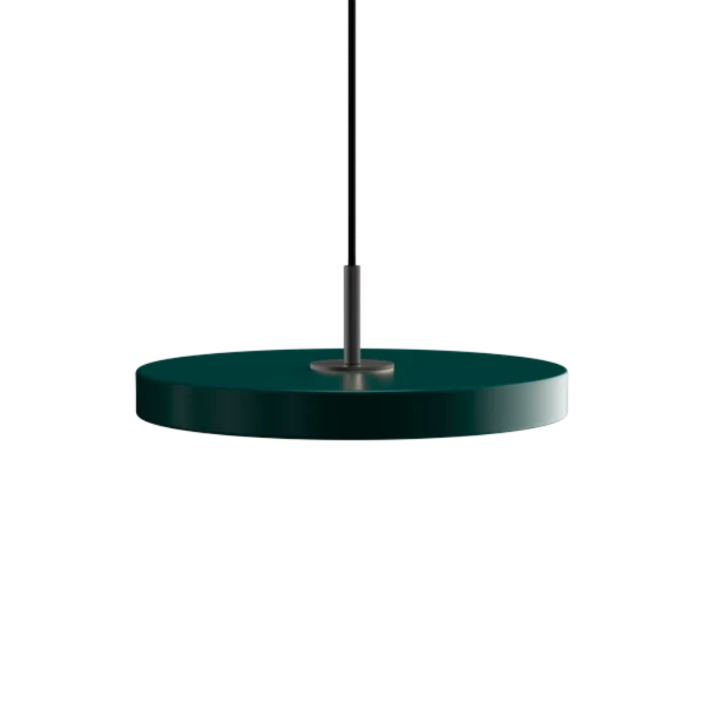 Asteria Mini Forest Green - Black Top 31 x 10,5 cm, 2.7m cordset Pendel