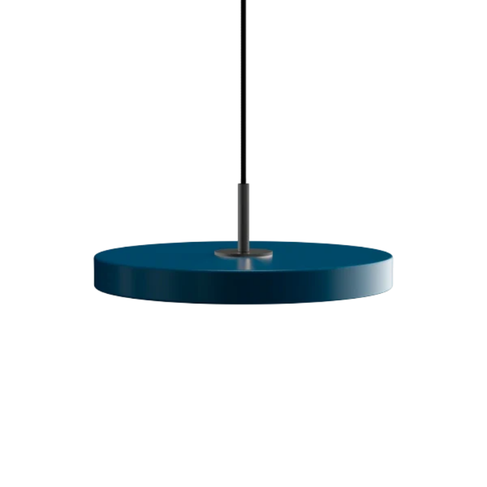 Asteria Mini Petrol Blue - Black Top 31 x 10,5 cm, 2.7m cordset Pendel