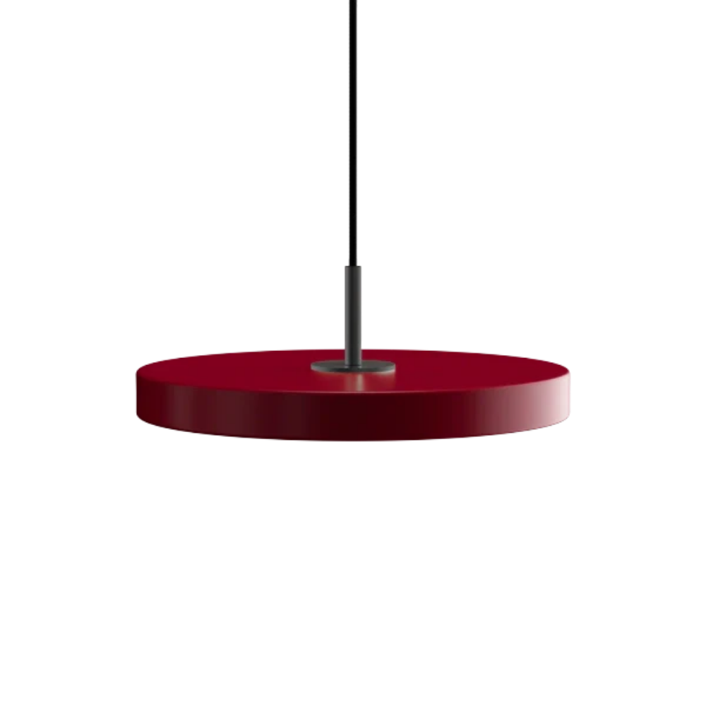Asteria Mini Ruby Red - Black Top 31 x 10,5 cm, 2.7m cordset Pendel