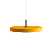 Asteria Mini Saffron Yellow - Black Top 31 x 10,5 cm, 2.7m cordset Pendel