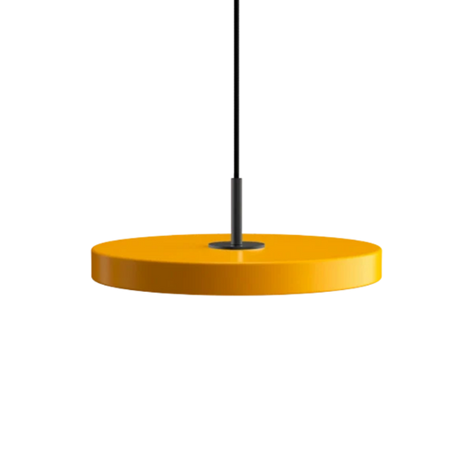 Asteria Mini Saffron Yellow - Black Top 31 x 10,5 cm, 2.7m cordset Pendel
