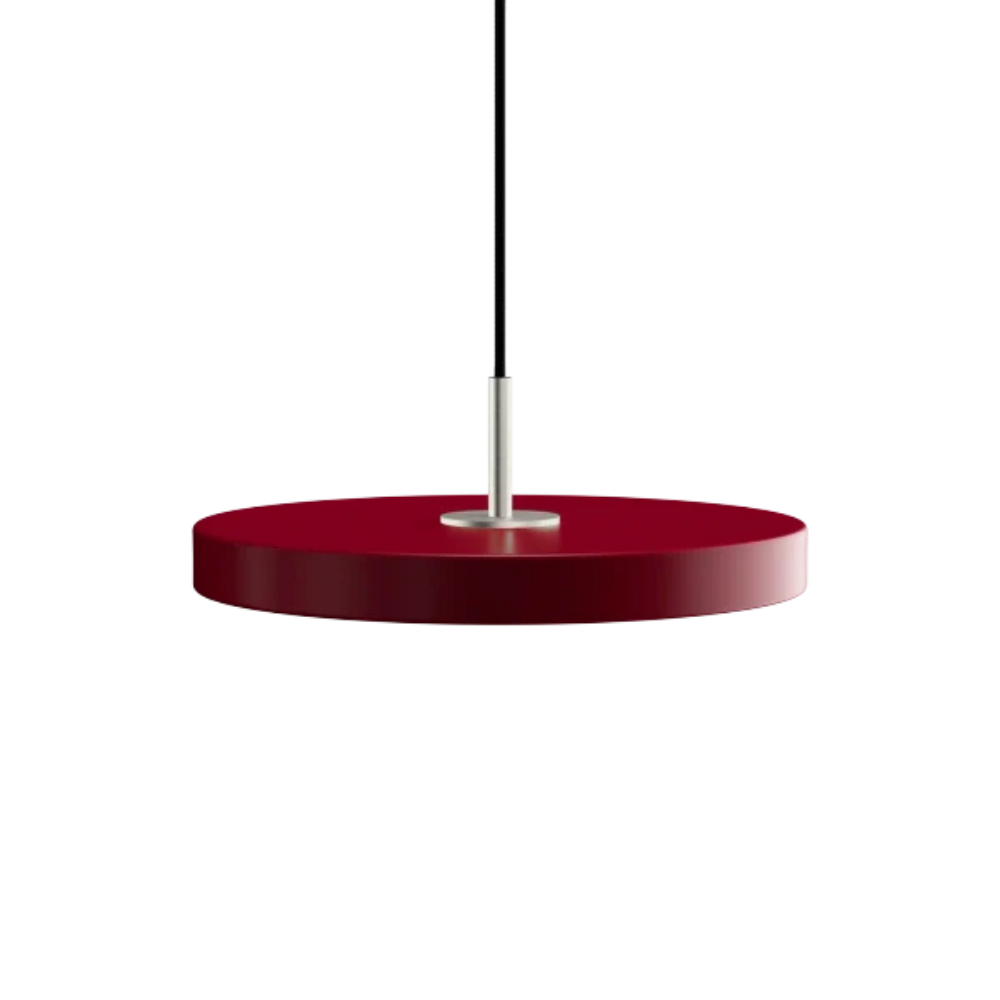 Asteria Mini Ruby Red - Steel Top 31 x 10,5 cm, 2.7m cordset Pendel