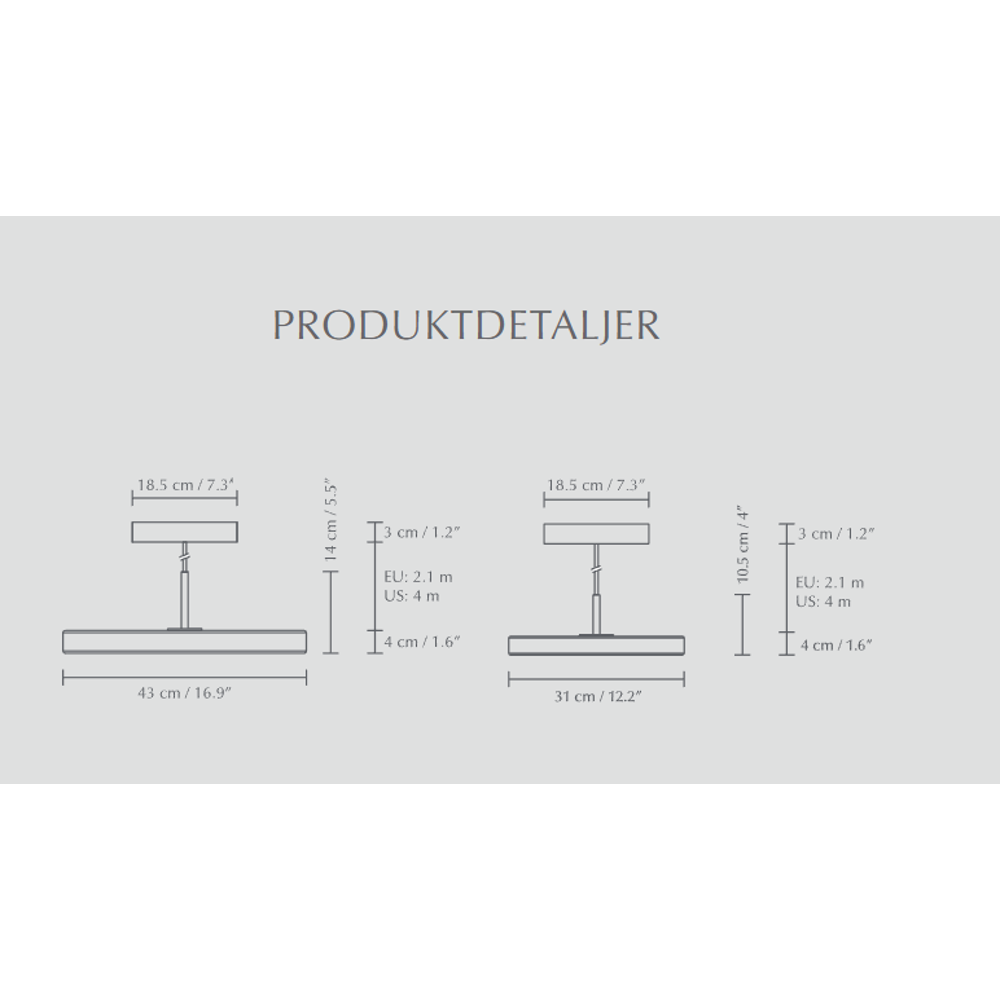 Asteria Mini  - Nuance Mist 31 x 10,5 cm, 2.7m cordset Pendel Pendel