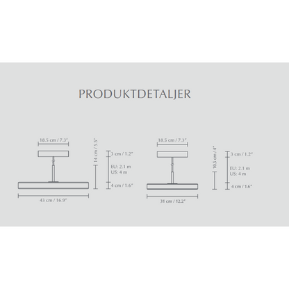 Asteria Mini  - Nuance Mist 31 x 10,5 cm, 2.7m cordset Pendel Pendel