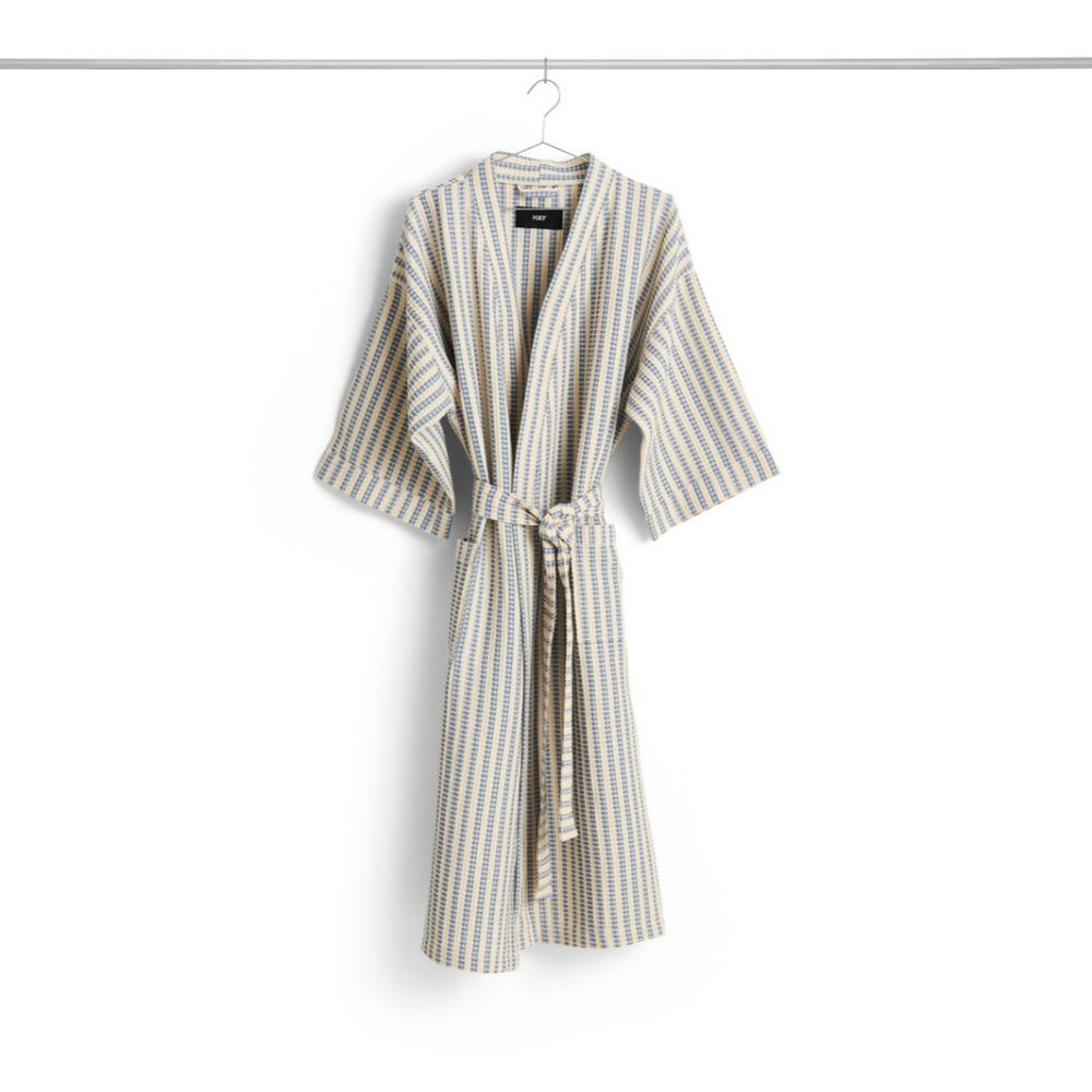 Hay Waffle Stripe Badekåbe, Dusty Blue