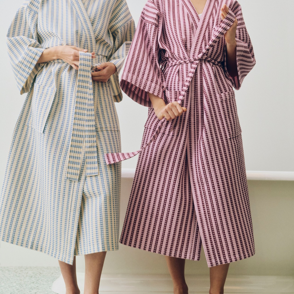 Hay Waffle Stripe Badekåbe, Cool Pink